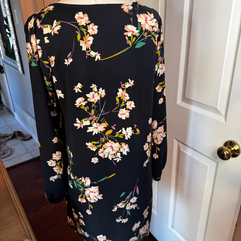Honey Punch Dark Floral Long Sleeve Dress - Picture 5 of 7